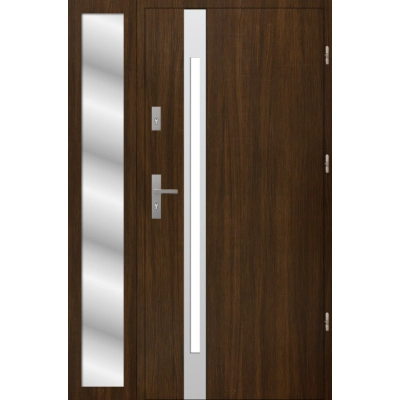 Drzwi zewnetrzne S60 INOX z naswietlem dab bagienny 72mm
